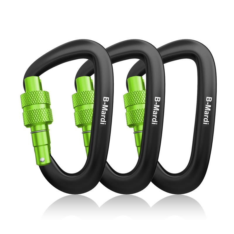 B-Mardi Carabiner Clips Heavy Duty 12kN (2697 lbs)-Lightweight Locking Carabiners for Camping, Hiking, Hammock, Dog Leash Harness, Outdoor and Gym etc, Keychains& Utility - Image 1